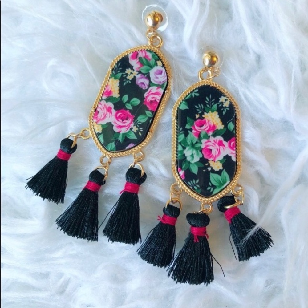 Floral Tassel Earings